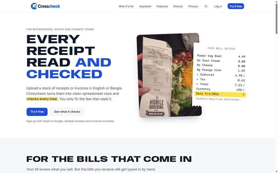 Crosscheck home page